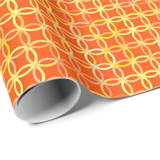 Moderne Kreise, Mandarine orange Geschenkpapier (Rolleneckpunkt)