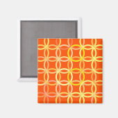 Moderne Kreise, Mandarine orange Magnet (Vorderseite/Rückseite)