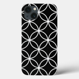 Moderne Kreise Muster Schwarz-Weiß Case-Mate iPhone Hülle