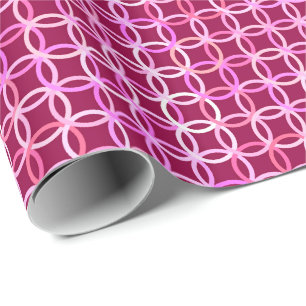 Moderne Kreise, Pflaume und orchid rosa Geschenkpapier