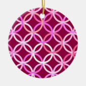 Moderne Kreise, Pflaume und orchid rosa Keramik Ornament (Vorne)