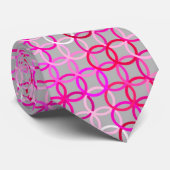 Moderne Kreise, Rosa, Magenta und Grau der Mitte Krawatte (Gerollt)