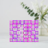 Moderne Kreise, rosa, violett und grau Postkarte (Stehend Vorderseite)