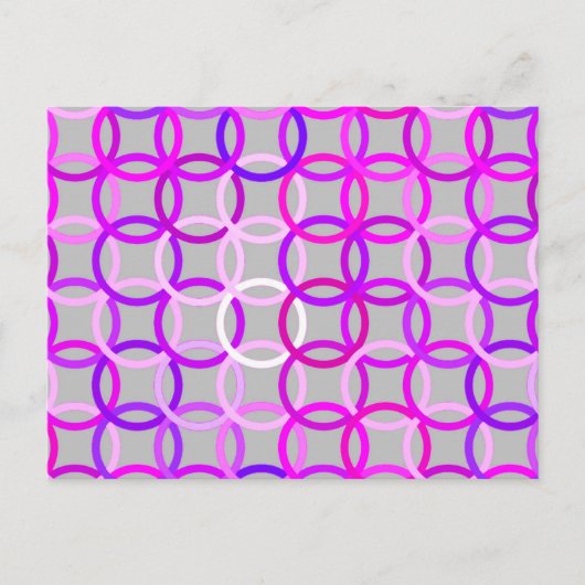 Moderne Kreise, rosa, violett und grau Postkarte (Vorderseite)