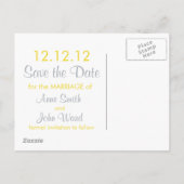 Moderne Kreise Save the Date - Gelb & Grau Ankündigungspostkarte (Rückseite)