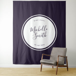 Moderne Kreise Schlichte Boho Lila Brautparty Wandteppich