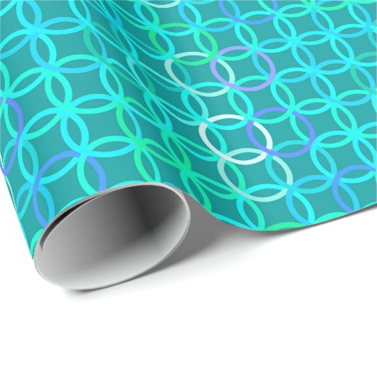 Moderne Kreise, türkis und aqua Geschenkpapier (Rolleneckpunkt)
