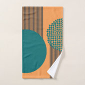 Moderne Kreise und Linien des Mitteljahrhunderts Badhandtuch Set (Handtuch)