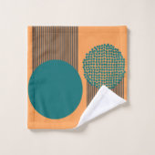 Moderne Kreise und Linien des Mitteljahrhunderts Badhandtuch Set (Waschlappen)