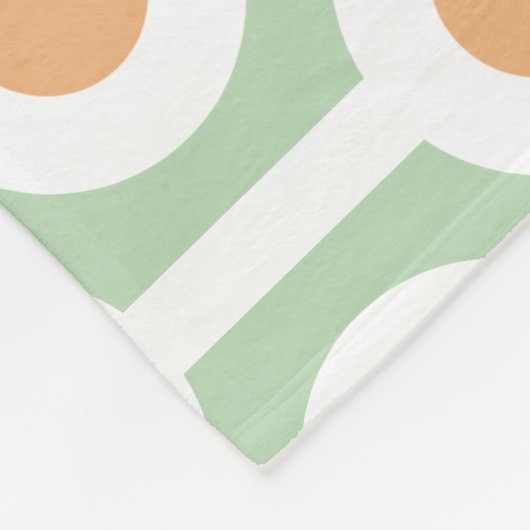 Moderne Kreise und Streifen auf hellgrün Fleecedecke (Ecke)