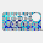 Moderne Kreisen, grau, blau und weiß Case-Mate iPhone Hülle (Rückseite (Horizontal))