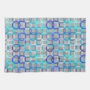 Moderne Kreisen, grau, blau und weiß Handtuch