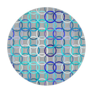 Moderne Kreisen, grau, blau und weiß Schneidebrett