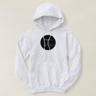 Moderne Kreisförmiges Logo auf dem Berggipfel des Hoodie