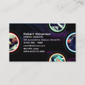 Moderne Kreisrunde Detail Automotive Visitenkarte (Rückseite)