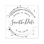 Moderne Kreissäge Save the Date Hochzeit Permastempel (Design)