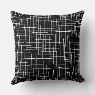 Moderne Kreuzschraffur-Jute-Textur-Muster Kissen