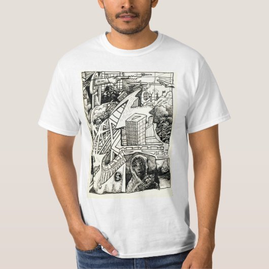 "Moderne Kriegsführung" zeichnend T - Shirt (Vorderseite)