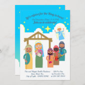 Moderne Krippe Weihnachtszeit-Party Einladung (Vorne/Hinten)
