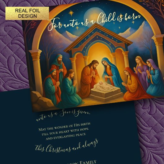Moderne Krippenlandschaft Folien Feiertagskarte