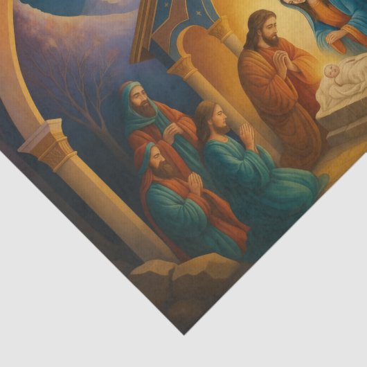 Moderne Krippenlandschaft Seidenpapier (Ausschnitt)