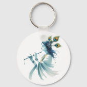Moderne Krishna Print - Mischung aus Tradition Schlüsselanhänger (Rückseite)