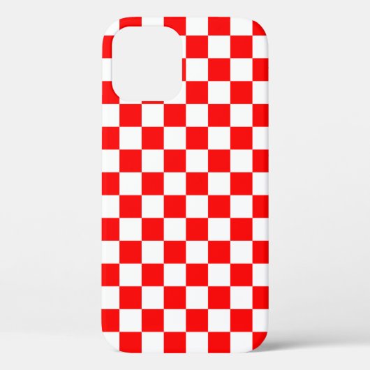 Moderne kroatische Rot- und Weiß-Schachbretter Case-Mate iPhone Hülle (Rückseite)