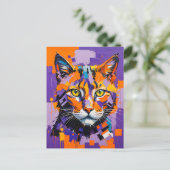 Moderne kubanische Cat Art Postkarte (Stehend Vorderseite)