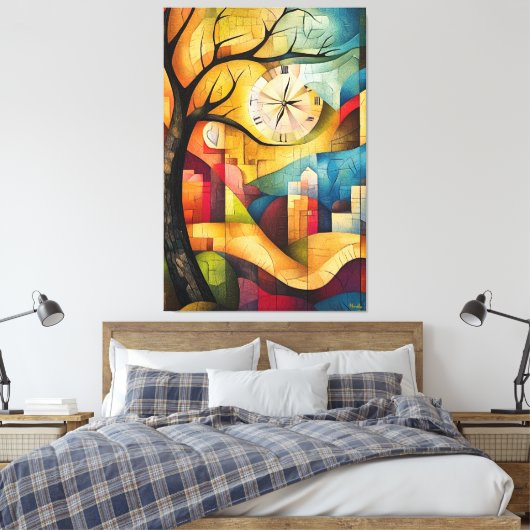 Moderne kubistische Vision des Gedächtnisses Leinwanddruck (Insitu (Schlafzimmer))