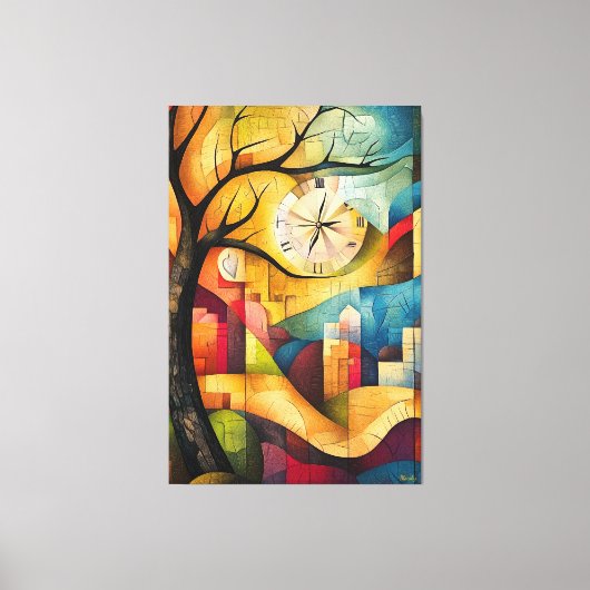 Moderne kubistische Vision des Gedächtnisses Leinwanddruck (Vorderseite)