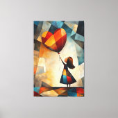 Moderne kubistische Vision von Mädchen mit einem B Leinwanddruck (Vorderseite)