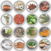 Moderne Küche Kulinarische Kräuter Gewürze Jar Lab Aufkleber (Vorderseite)