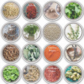 Moderne Küche Kulinarische Kräuter Gewürze Jar Lab Aufkleber (Vorderseite)