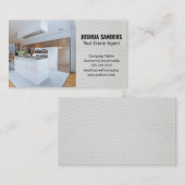 Moderne Küche | Leather Background Business Card Visitenkarte (Vorne/Hinten)