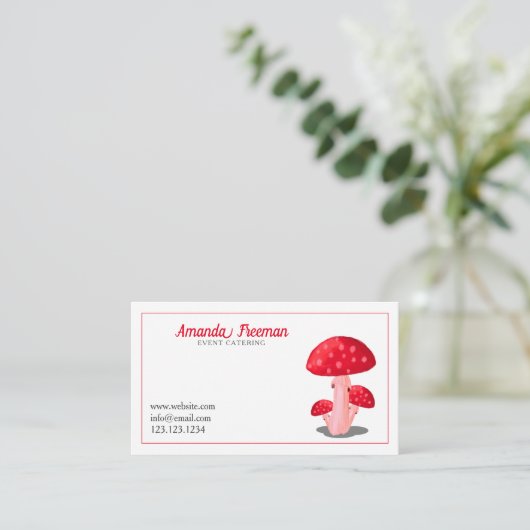 Moderne Küche mit weißem und rotem Rollstuhl Visitenkarte (Stehend Vorderseite)