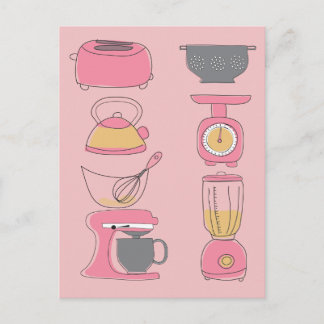 Moderne Küchengeräte Illustration Marketing P Postkarte