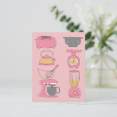 Moderne Küchengeräte Illustration Marketing P Postkarte (Stehend Vorderseite)