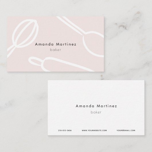 Moderne Küchengeräte Rosa Baker Visitenkarte (Vorne/Hinten)