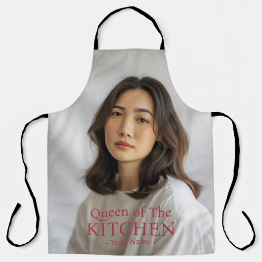 Moderne Küchenkönigin Foto Name Apron Schürze (Vorderseite)