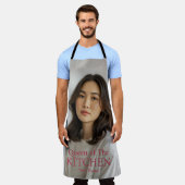 Moderne Küchenkönigin Foto Name Apron Schürze (Getragen)