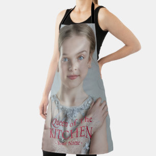 Moderne Küchenkönigin Foto Name Apron Schürze