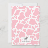 Moderne Kuh Print und rosa Blumendusche Einladung (Rückseite)