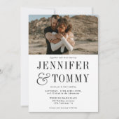 Moderne kühle Fall Schwarz-weiße Hochzeit des Foto Einladung (Vorderseite)