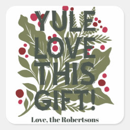 Moderne, kühn grafische Typografie Rezept Urlaub Quadratischer Aufkleber