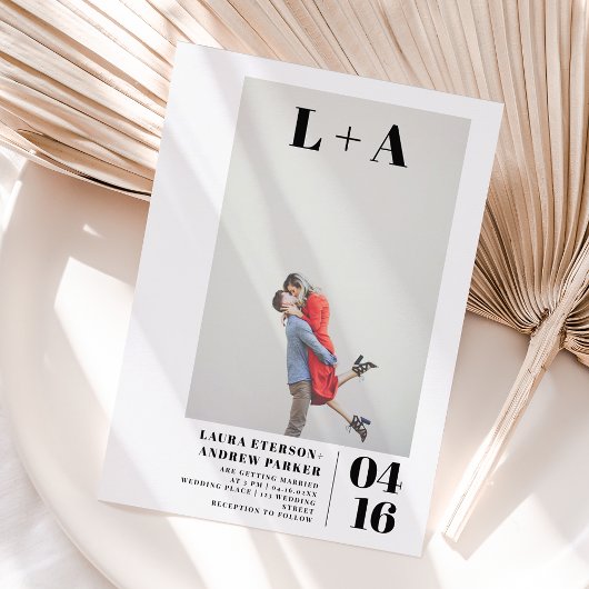 Moderne, kühn-minimalistische Foto-Hochzeit