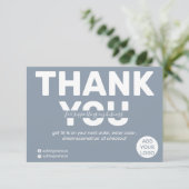 Moderne, kühn staubblaue Ordnung danke (Stehend Vorderseite)