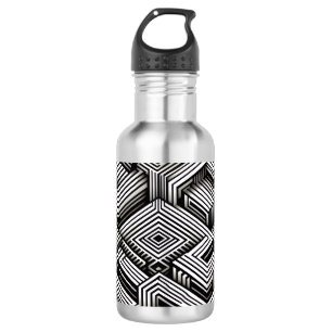 Moderne, kühne, abstrakte monochrome geometrische edelstahlflasche