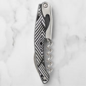 Moderne, kühne, abstrakte monochrome geometrische kellnermesser (Rückseite)