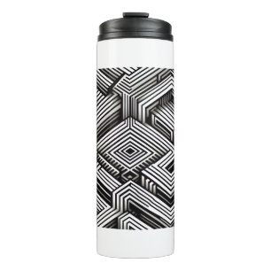 Moderne, kühne, abstrakte monochrome geometrische thermosbecher