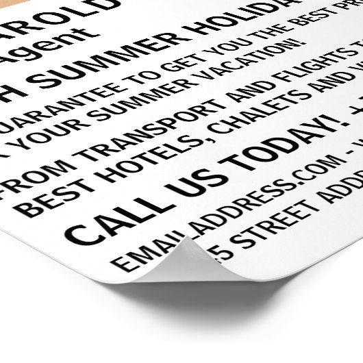 Moderne, kühne, Agent-Werbung Poster (Ecke)